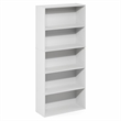 Pemberly Row 5 Tier Adjustable Bookshelf 52 Inch Tall in White Finish