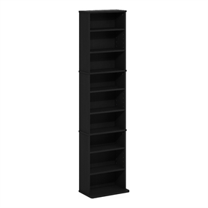 Pemberly Row 9 Shelf Multimedia Storage Tower with Adjustable Shelf in Americano