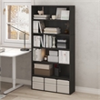 Pemberly Row 6 Tier Open Storage Bookcase with Closed Back in Espresso Finish