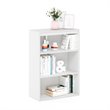 Pemberly Row 3 Tier Open Shelf Bookcase with Adjustable Shelf in White Finish