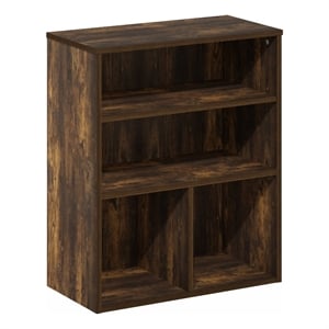 Pemberly Row 3 Tier Display Bookcase with Adjustable Shelves in Amber Pine