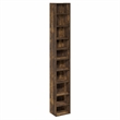 Pemberly Row 10 Tier Bookshelf with Open Shelves for Books in Amber Pine Finish