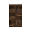 Pemberly Row 5 Cube Reversible Open Shelf Bookcase in Amber Pine Finish