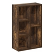 Pemberly Row 5 Cube Reversible Open Shelf Bookcase in Amber Pine Finish