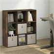 Pemberly Row 9 Cube 3x3 Bookcase with Mixed Back Design in Amber Pine