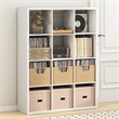 Pemberly Row 12 Cube Vinyl Record Media Storage Organizer in White Finish