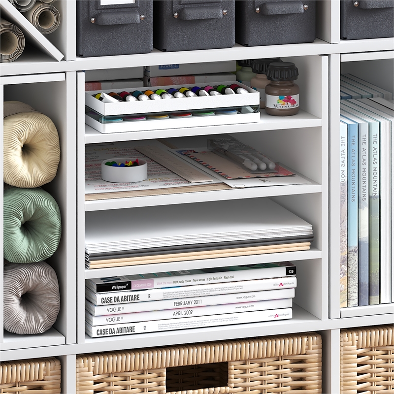 Pemberly Row 3 Shelf Cube Organizer Insert for Thick Cube Series in White