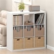 Pemberly Row Extra Thick Frame 9 Cube Media Storage Organizer in White