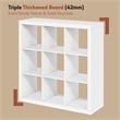 Pemberly Row Extra Thick Frame 9 Cube Media Storage Organizer in White