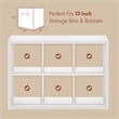 Pemberly Row 6 Cube Vinyl Record Media Storage Organizer in White Finish
