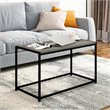 Pemberly Row Engineered Wood Living Coffee Table in French Oak Gray