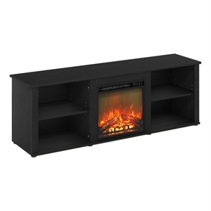 Pemberly Row 70 Inch TV Stand with Electric Fireplace in Americano