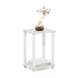 Pemberly Row Compact End Table Set of 2 with Lower Shelf in White