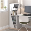 Pemberly Row Stackable 2-in-1 Bookshelf 4-Tier Corner Bookcase in White