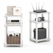 Pemberly Row Set of 2 3-Tier Open Shelf Modern End Table in White