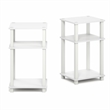 Pemberly Row Set of 2 3-Tier Open Shelf Modern End Table in White
