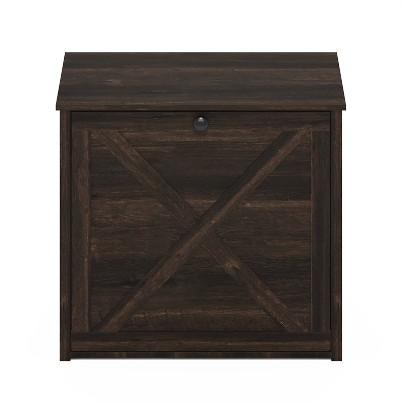 Pemberly Row Small Cat Litter Box Enclosure with Single Door in Ebony