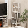 Pemberly Row 5-Tier Display Storage Shelves Wall-Leaning Style in Plain White