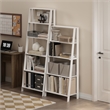 Pemberly Row 5-Tier Display Storage Shelves Wall-Leaning Style in Plain White