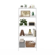 Pemberly Row 5-Tier Display Storage Shelves Wall-Leaning Style in Plain White
