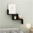 Pemberly Row Wall Mount Floating Ladder Shelf with Display Tiers in Espresso