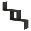 Pemberly Row Wall Mount Floating Ladder Shelf with Display Tiers in Espresso
