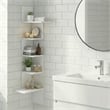 Pemberly Row 5-Tier Corner S-shape Radial Floating Bookshelf in White