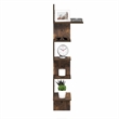 Pemberly Row 5-Tier Corner S-shape Radial Floating Bookshelf in Amber Pine