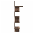 Pemberly Row 5-Tier Corner S-shape Radial Floating Bookshelf in Amber Pine