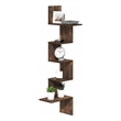 Pemberly Row 5-Tier Corner S-shape Radial Floating Bookshelf in Amber Pine