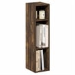 Pemberly Row 3-Tier Narrow Bookshelf 8-In Width Storage Shelf in Amber Pine