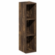 Pemberly Row 3-Tier Narrow Bookshelf 8-In Width Storage Shelf in Amber Pine