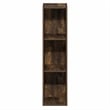 Pemberly Row 3-Tier Narrow Bookshelf 8-In Width Storage Shelf in Amber Pine