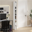 Pemberly Row 10-Tier Storage Shelf Bookcase 6 Inch Wide in White