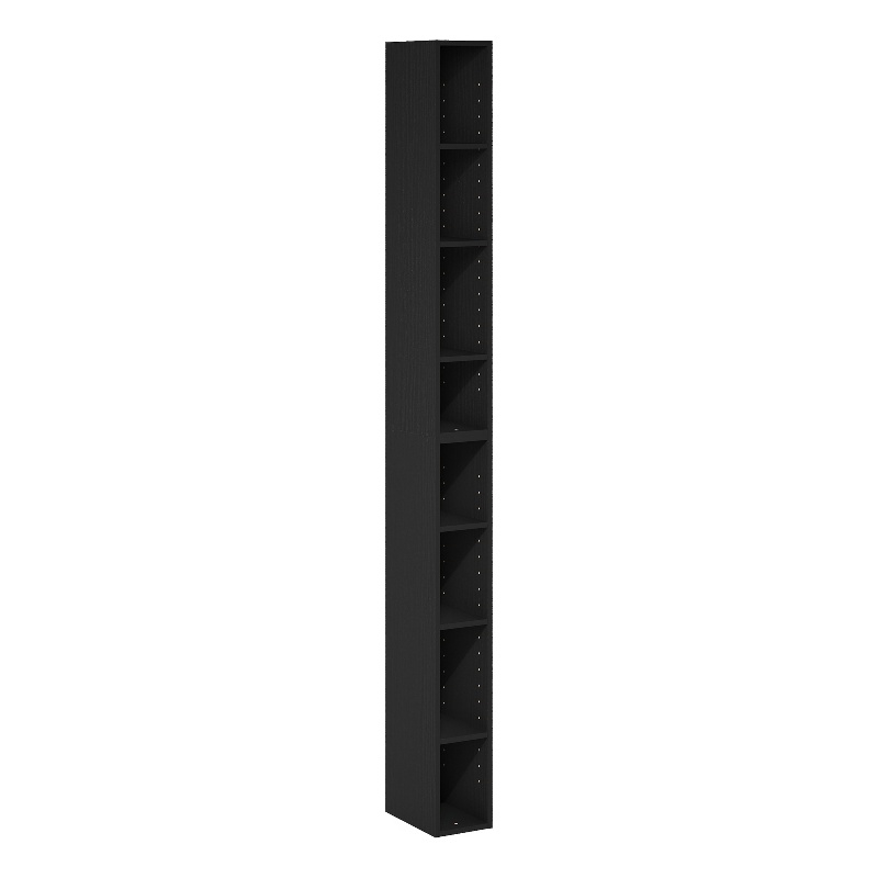 Pemberly Row 8-Tier Storage Shelf Bookcase 6 Inch Wide in Blackwood
