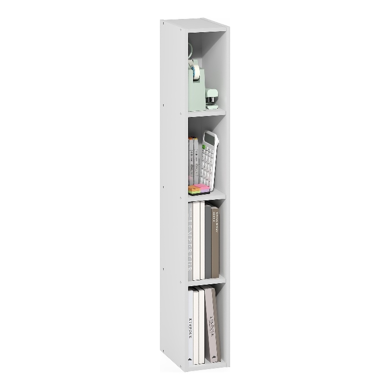 Pemberly Row 4-Tier 6-In Width Narrow Bookcase 9.3 x 5.9 x 41.6 in White