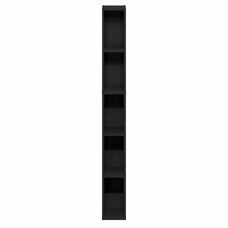 Pemberly Row 5-Tier 6-In Width Narrow Bookcase 9.3 x 5.9 x 51.9 in Blackwood