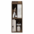Pemberly Row 2-Tier Narrow Bookshelf 8-In Width Storage Shelf in Amber Pine