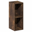 Pemberly Row 2-Tier Narrow Bookshelf 8-In Width Storage Shelf in Amber Pine