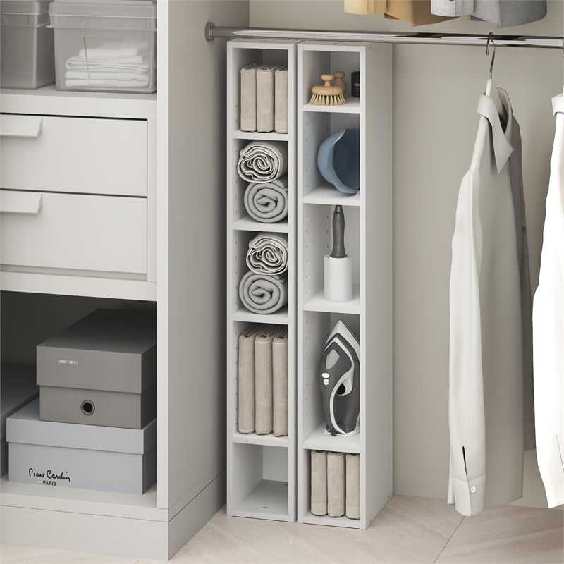 Pemberly Row 10-Tier Adjustable Closet Organizer 6 Inch Width in White