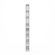 Pemberly Row 8-Tier Storage Shelf Bookcase 6 Inch Wide in White
