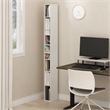 Pemberly Row 8-Tier Storage Shelf Bookcase 6 Inch Wide in White
