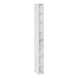 Pemberly Row 8-Tier Storage Shelf Bookcase 6 Inch Wide in White