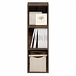 Pemberly Row 3-Tier Narrow Bookshelf 10-In Width Storage Shelf in Amber Pine