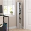 Pemberly Row 5-Tier 6-In Width Narrow Bookcase 9.3 x 5.9 x 51.9 in White