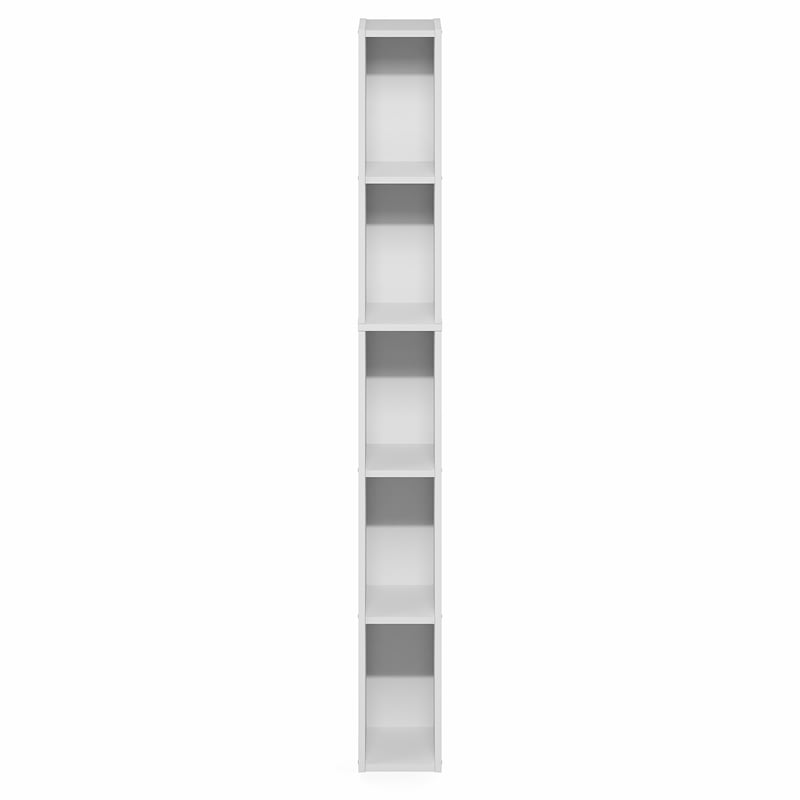 Pemberly Row 5-Tier 6-In Width Narrow Bookcase 9.3 x 5.9 x 51.9 in White