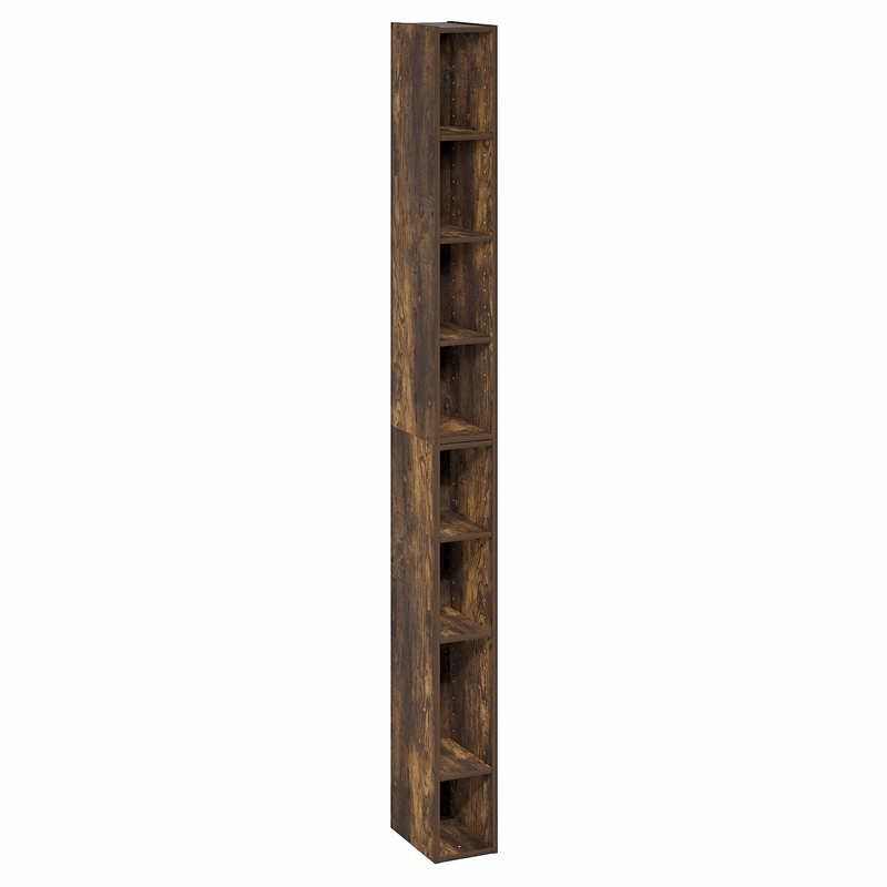 Pemberly Row 8-Tier Bookshelf with Storage Shelf in Amber Pine