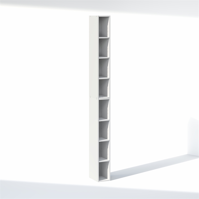 Pemberly Row 8-Tier Adjustable Closet Organizer 6 Inch Width in White