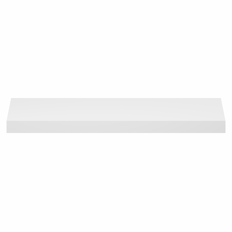 Pemberly Row 9 x 35 2-in Thick Invisible Brackets Floating Shelves in White