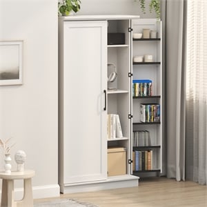 Pemberly Row Storage Kitchen Cabinet with 2 Doors 71H in White